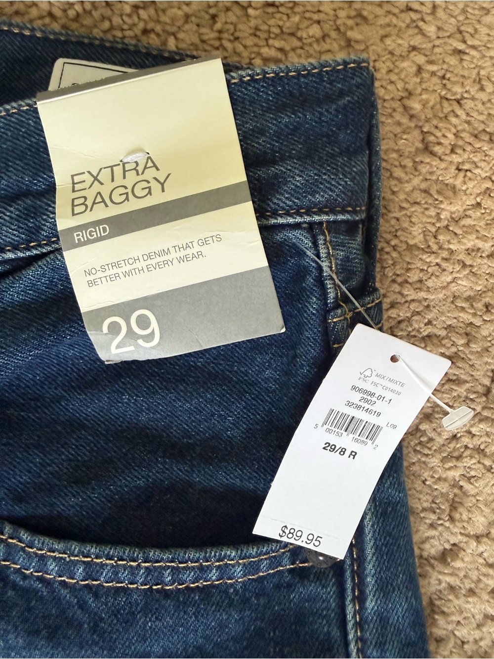 GAP Hailey Bieber Extra Baggy Jean Medium Indigo Size 29 NWT - Picture 4 of 5